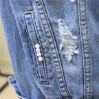 Veste en jean brodée pour femmes