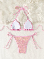 Ensemble maillot de bain deux pièces soutien-gorge push-up pour femmes