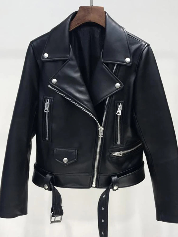 Veste en similicuir PU pour femmes