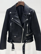 Veste en similicuir PU pour femmes