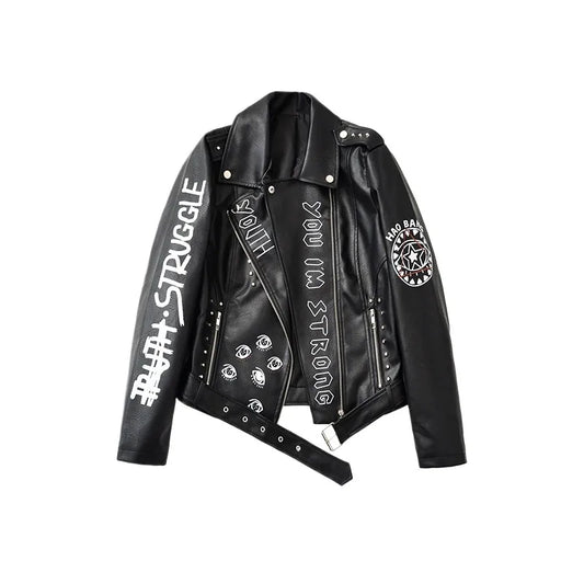 Veste Similicuir Femme – Clous et Fermeture Zippée