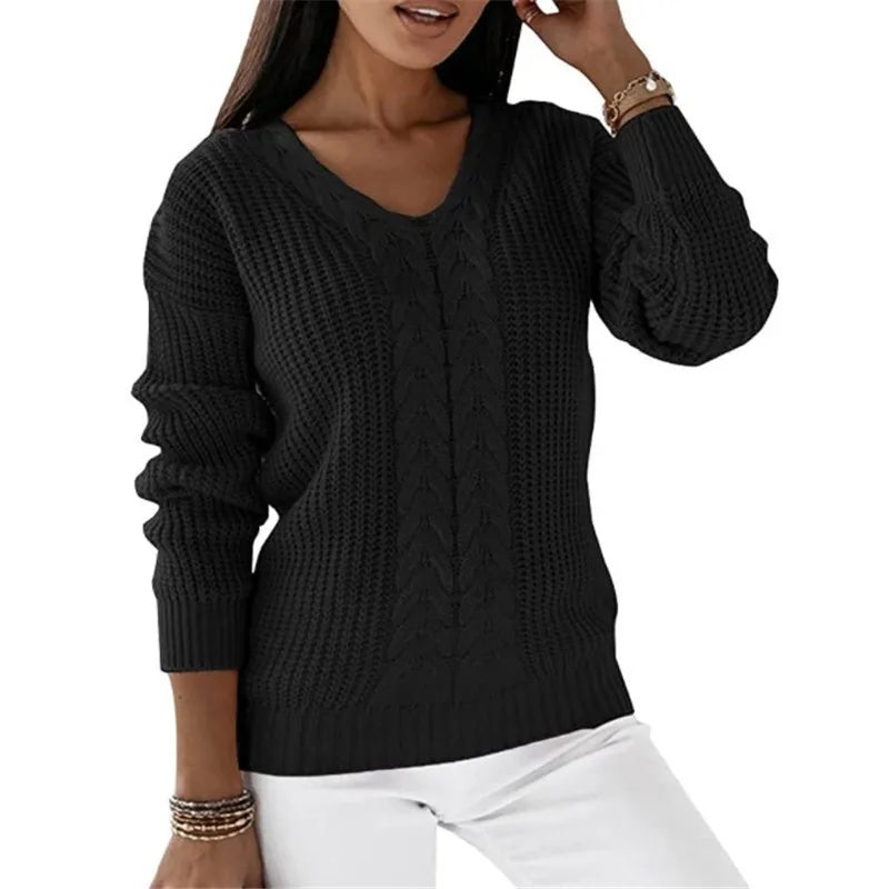 Pull ample en maille et manches longues pour femmes