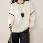 Pull décontracté à col rond tendance pour femmes