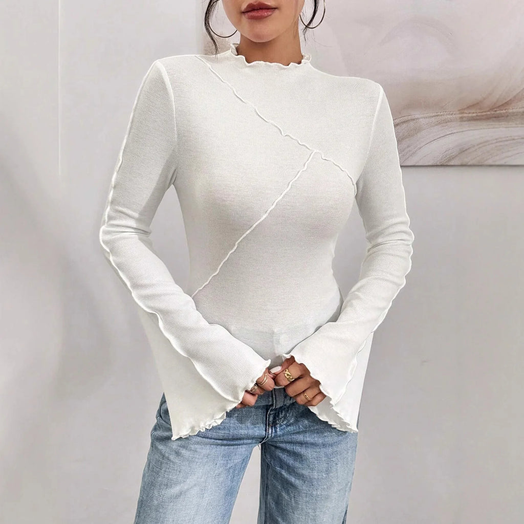 T-shirts unis décontractés et ajustés pour femmes
