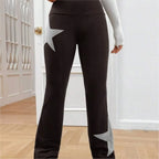 Pantalon long avec motif étoile pour femmes