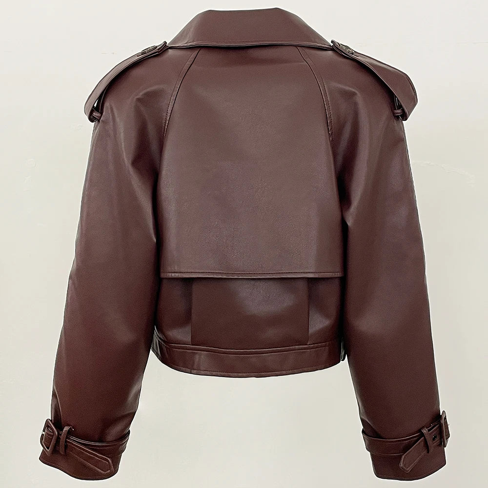 Blousons bomber en similicuir pour femmes