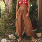 Pantalon ample à rayures style bohème pour femmes