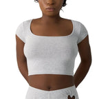 T-shirt en pur coton à col rond pour femmes