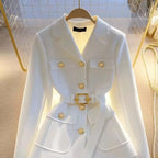 Veste boutons avec ceinture pour femmes