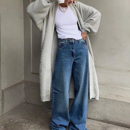 Cardigan femme chaud et doux à manches longues