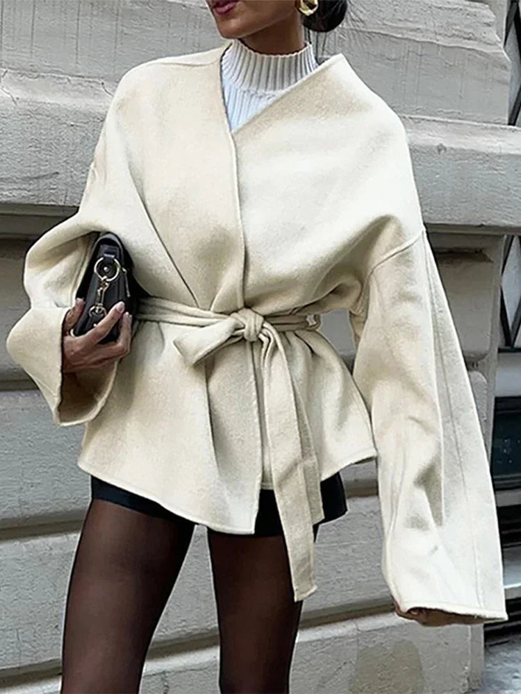 Manteau élégant à lacets pour femmes