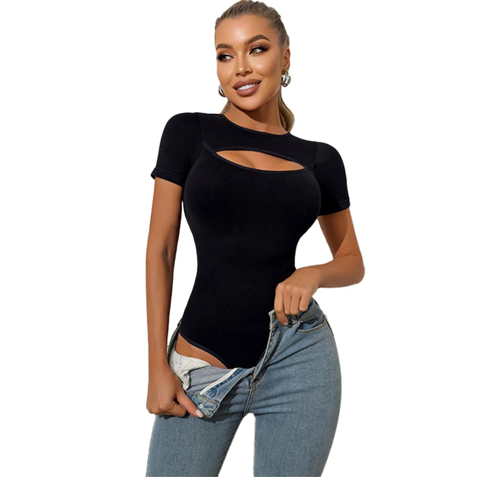 Body Gainant Femme – Manches Courtes et Maintien du Ventre