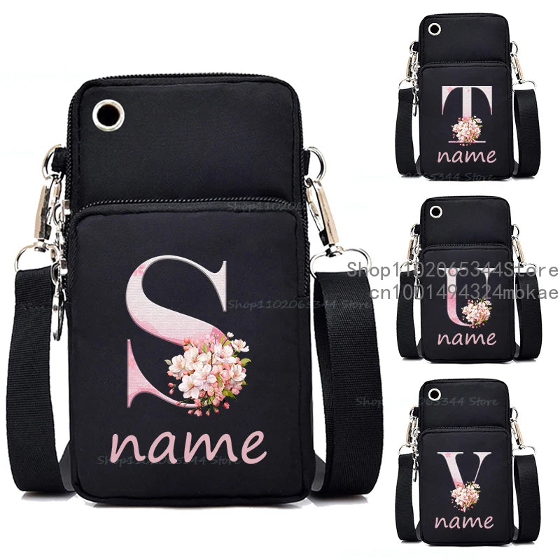 Sac à bandoulière pour téléphone portable floral pour femmes