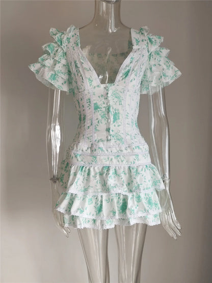Mini-Robe Rose Femme – Manches Courtes et Col V
