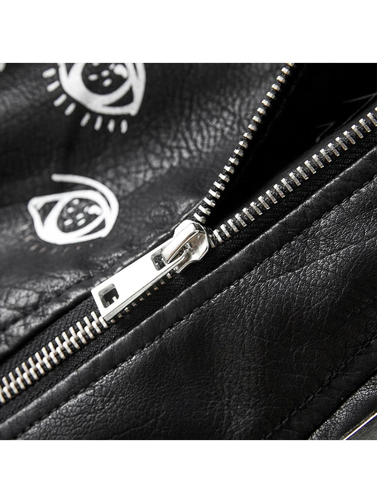 Veste courte en faux cuir Pu pour femmes
