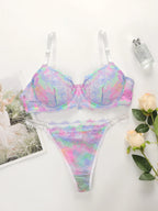 Ensemble soutien-gorge et string coloré pour femmes