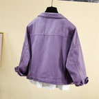 Vestes en jean violet pour femmes