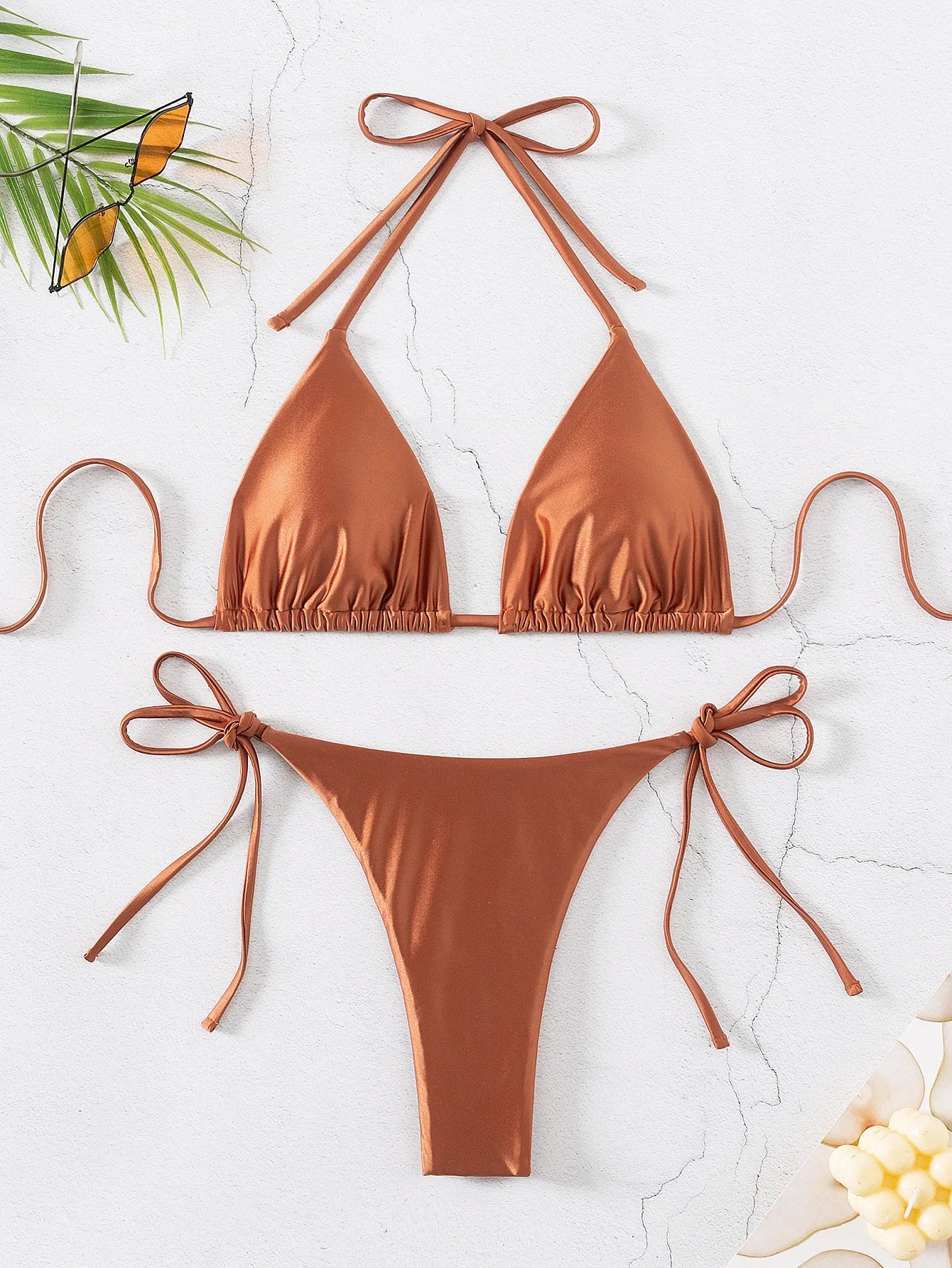 Ensemble maillot de bain 2 pièces soutien-gorge Push Up et string  pour femmes