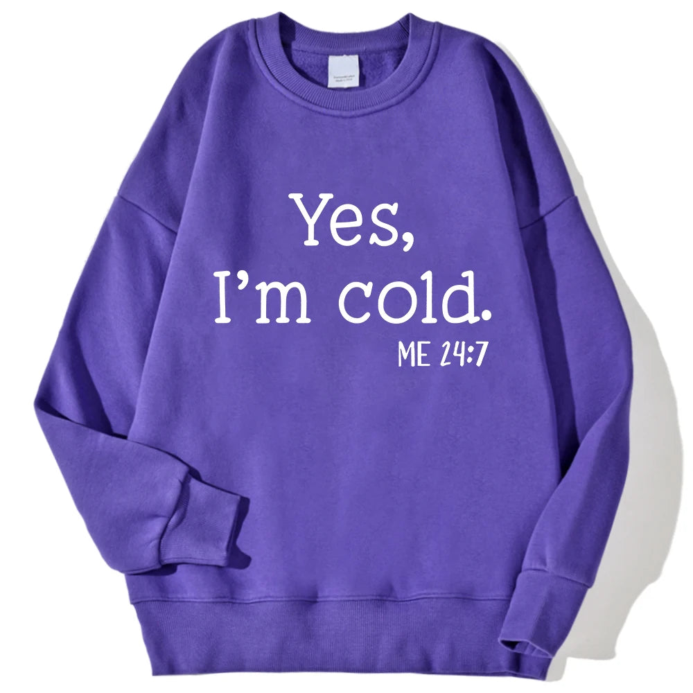 Sweat « Oui, j’ai froid » Polaire Oversize – Confort & Humour pour Femmes