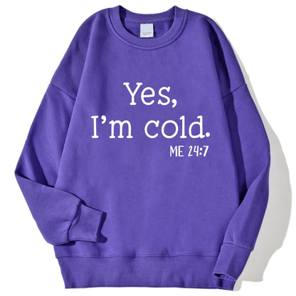 Sweat « Oui, j’ai froid » Polaire Oversize – Confort & Humour pour Femmes