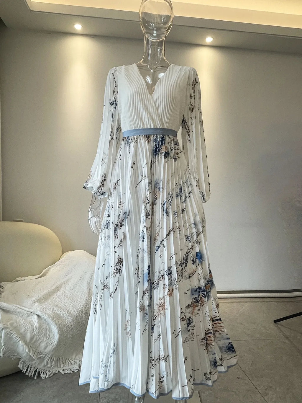 Robe longue style Boho, manches longues pour femmes