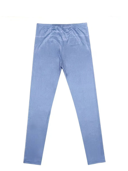 Legging Taille Haute Femme – Fausses Poches et Boutons