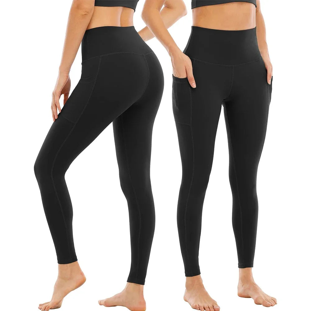 Pantalon de yoga grande taille avec poches pour femme