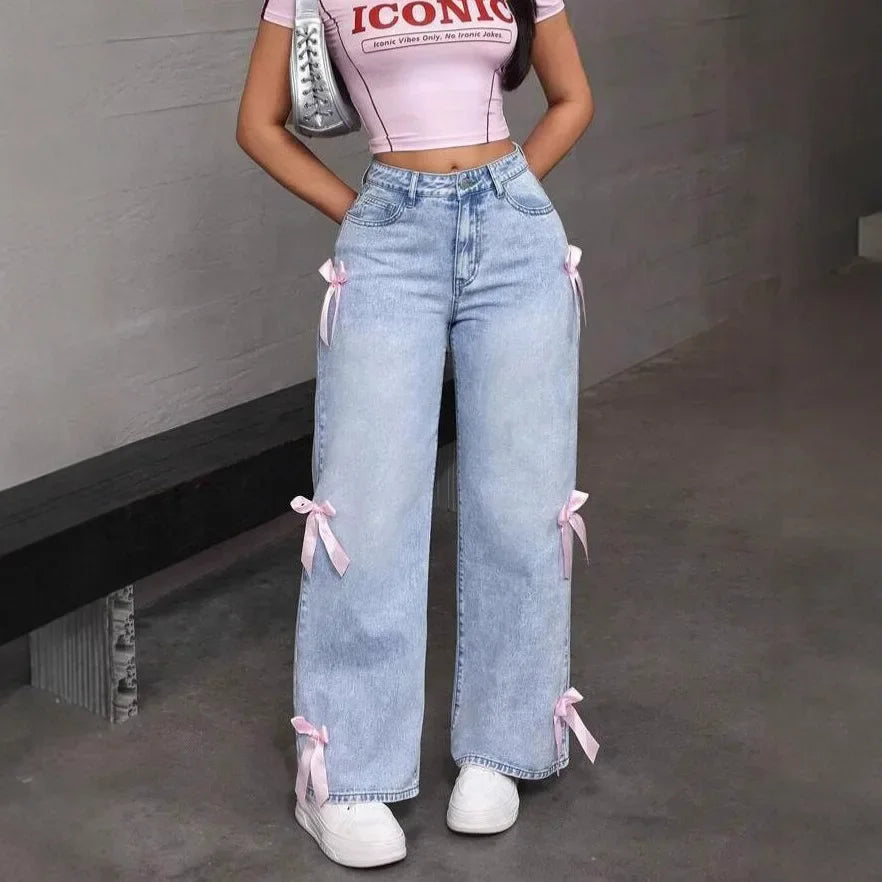 Jean vintage taille haute pour femmes