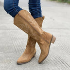 Bottes de Cowboy en cuir PU brodées pour femmes
