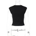 T-shirt sans manches à col en V pour femmes