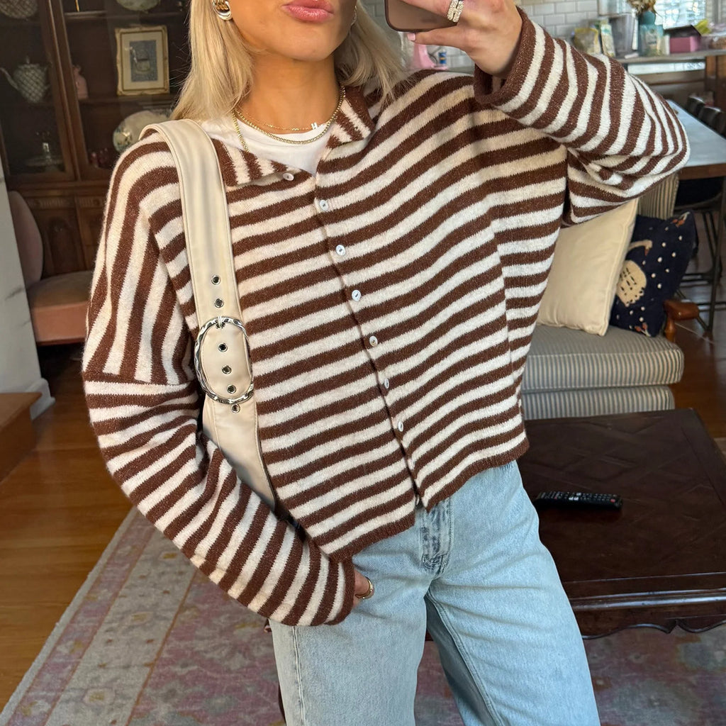 Pull cardigan à manches longues pour femmes