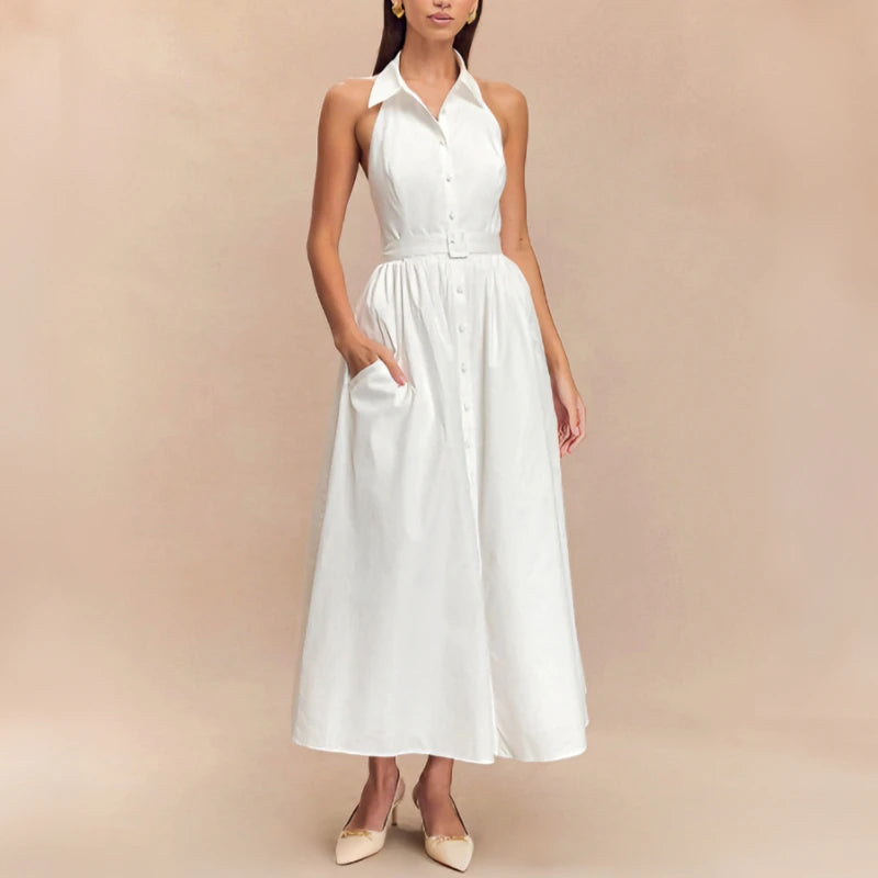 Robe longue dos nu pour femmes