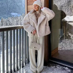 Manteau d'hiver chaud en peluche pour femmes