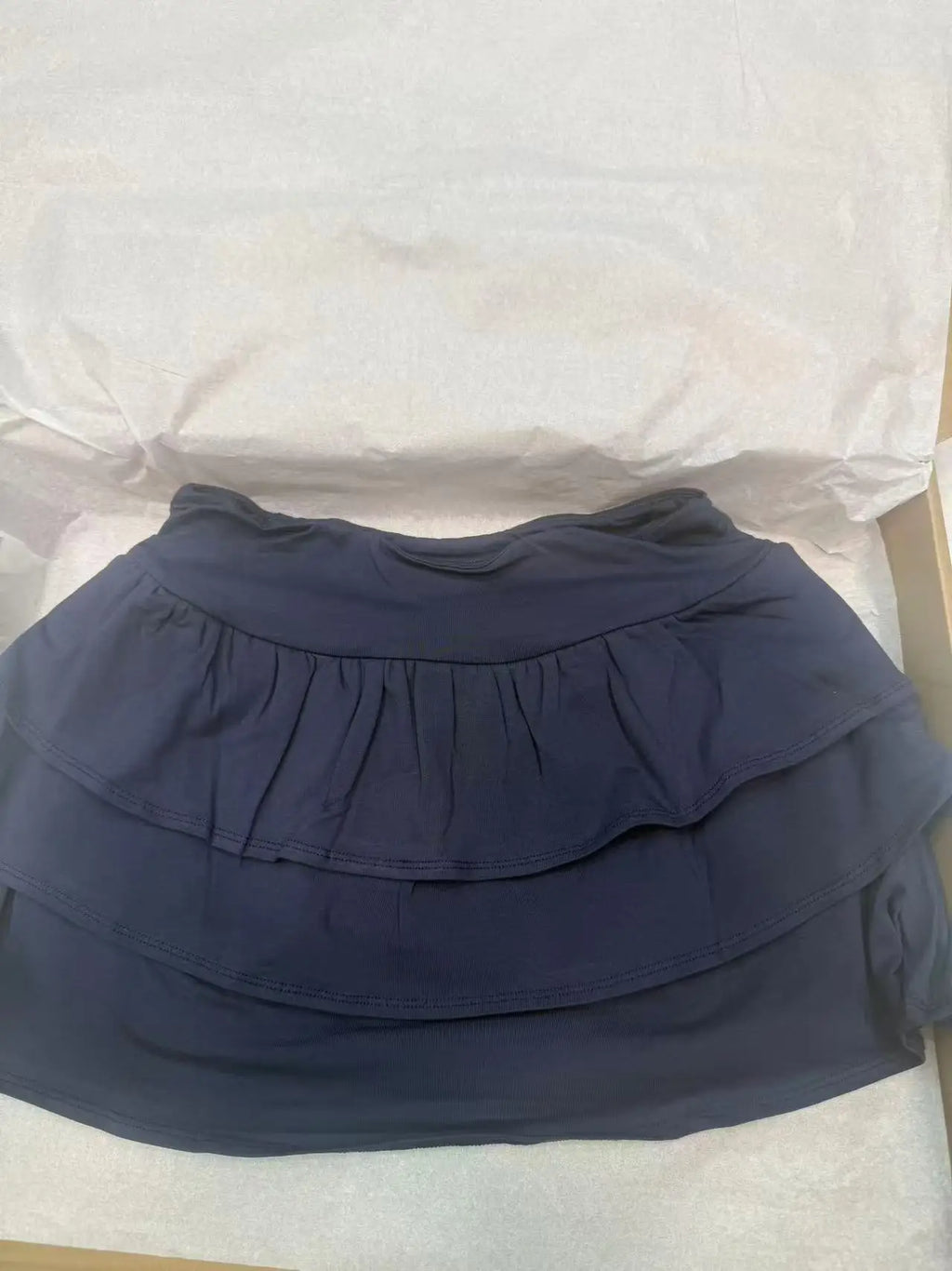 Mini jupes à volants bleu marine pour femmes