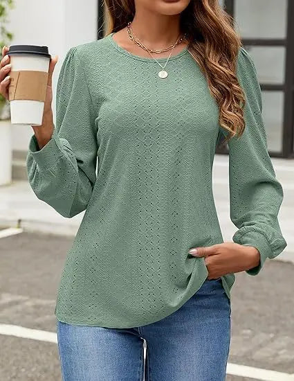 T-shirt à manches longues décontracté lâche pour femmes