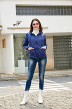 Veste à capuche bleue pour femmes