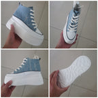 Baskets à lacets en cuir véritable pour femmes