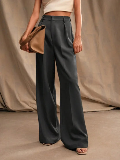 Pantalon de Costume Femme – Taille Haute et Jambes Larges