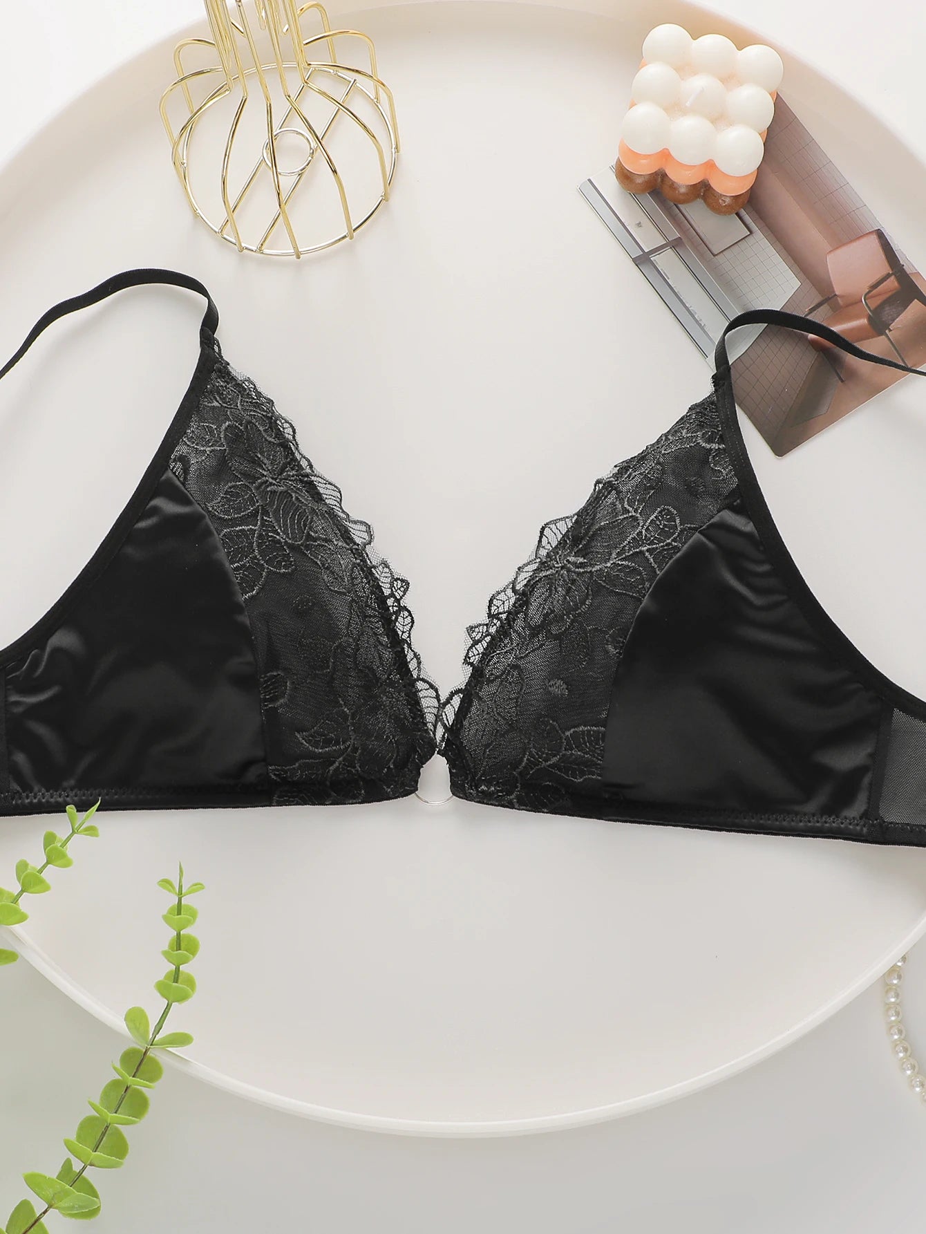 Soutien-gorge sexy brodée en dentelle pour femmes