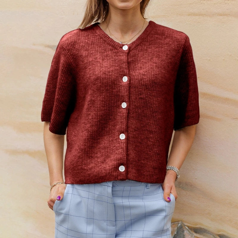 Cardigans vintage à manches courtes pour femmes