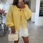 Cardigan avec nœud papillon sur le devant pour femmes