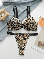 Ensemble 2 pièces imprimé léopard pour femmes