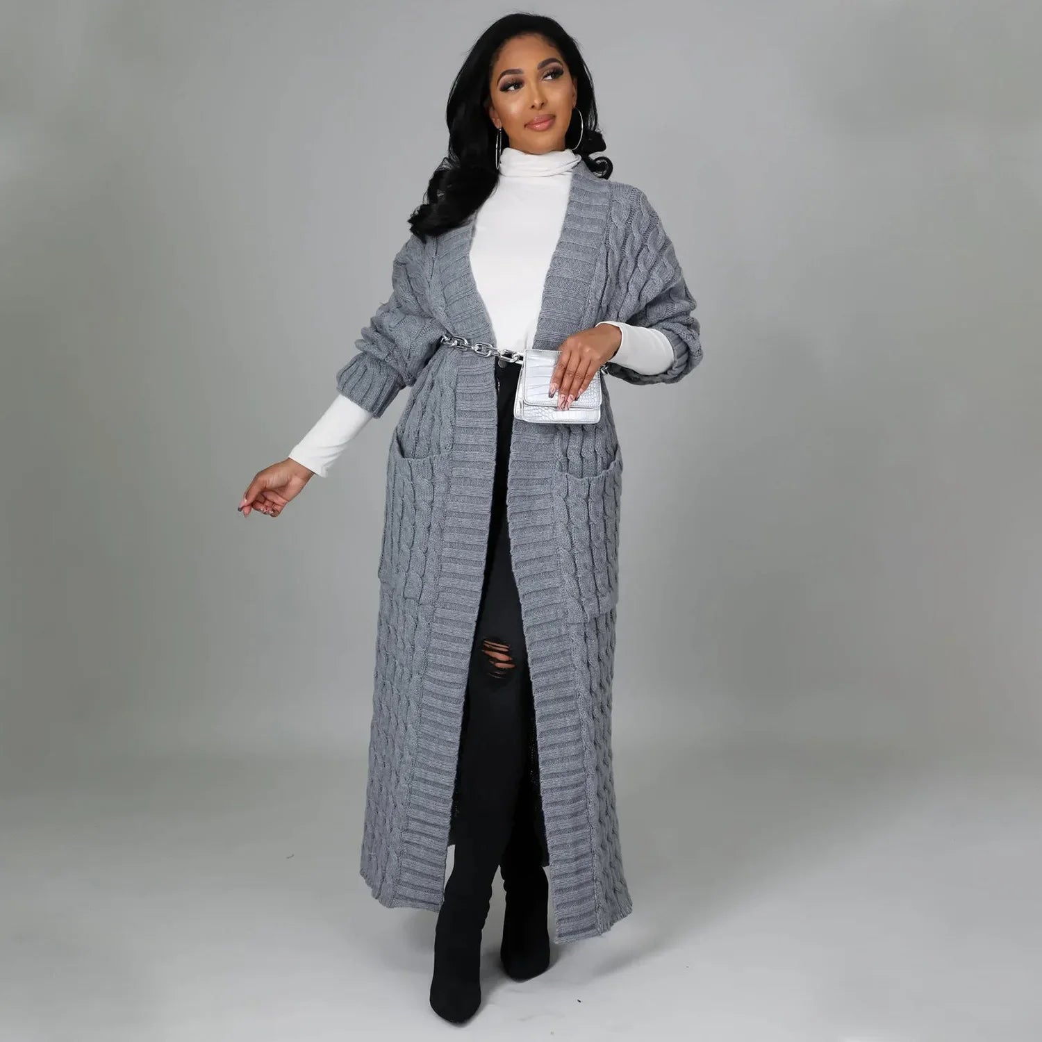 Pull-veste à manches longues sexy et décontracté pour femmes