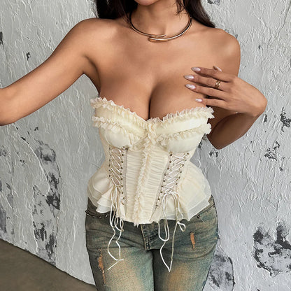 Débardeur Bustier Femme – Volants et Baleines