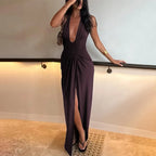 Robe de soirée sexy à décolleté plongeant pour femmes
