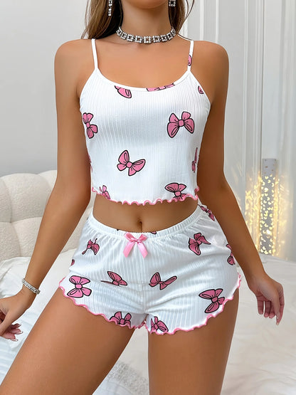 Pyjama 2 Pièces Femme – Imprimé Nœud Papillon
