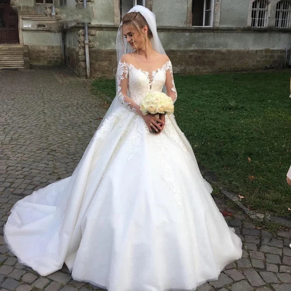 Robe de mariée princesse en dentelle pour femmes