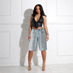 Jean capri ample en jean pour femmes