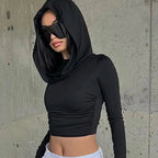 T-Shirt à capuche et  manches longues pour femmes