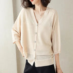 Cardigan fin à col en V pour femmes